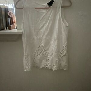Cynthia Rowley White Asymmetrical Tank Top